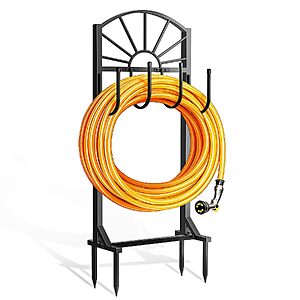 Freestanding Metal Garden Hose Holder Stand w/ 4 Hooks (Black) $8.79 + Free Shipping w/ Prime or on $35
