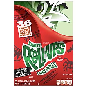 36-Count Fruit Roll-Ups Mini Rolls Screamin' Strawberry Fruit Snacks $4.73 w/ S&S + Free Shipping w/ Prime or on $35+