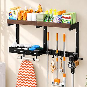 Amazon – GAOKASE Wall-Mounted Broom & Mop Organizer - $29.99 w/ Code