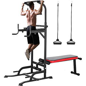 Pirecart Power Tower with Folding Bench & 4 Ropes (400 lbs) $145.99 + Free S&H at Walmart