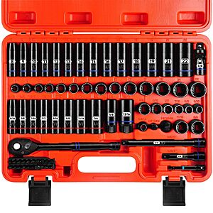 Amazon – ZHAX 74-Pc 3/8-Inch Impact Socket Set - $46.19 w/ Code