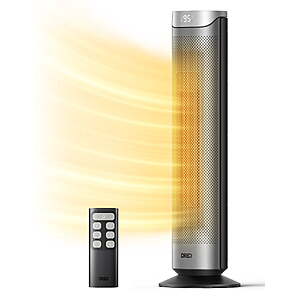 DREO 30" Space Heater for Inside, 1500W Electric Heater, 2S Fast Heating, 10.2 ft/s for Large room, 25dB Ultra Quiet Tower Heater for Home - $79.99 + Free Shipping