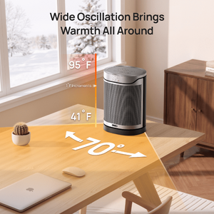 Dreo Portable Space Heaters for Home, 1500W PTC Electric Heater with 2S Fast Heating, 34dB Ultra Quiet, 70℃ Oscillation, $44.99 + Free Shipping