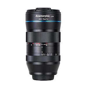 Sirui 75mm f/1.8 1.33x Anamorphic Prime Lens (All Lens Mounts, Blue Flare) $199.00 + Free Shipping