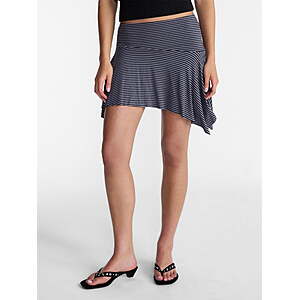 No Boundaries Asymmetrical Mini Skirt (Black Grey Stripe, XXS/XS/S) $1.77 + Free S&H w/ Walmart+ or $35+