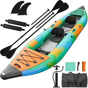 PPOLB Inflatable Kayak 2-Person, 12.5 FT, 507 LBS Capacity, Drop-Stitch