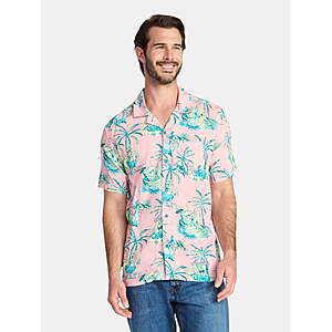 $3.90: SpongeBob SquarePants Men's and Big Men's Graphic Button-Up Shirt (Pink, Sizes XS-5XL) at Walmart.com