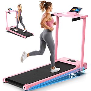 FUNMILY 3.5HP Walking Pad Incline Treadmill with Desk & Handle Bar - $139.99 AC