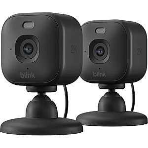 2-Pack Blink Mini 2K+ Plug-In Indoor Security Camera w/ Color Night Vision (Black) $27.99 ($14 Each) + Free Shipping