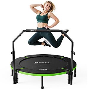 48" BCAN SP3 Foldable Exercise Rebounder Trampoline w/ 3-Level Adjustable Handlebar (Green) $75.89 + Free Shipping