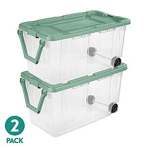 2 Pack Sterilite XL CLEAR Wheeled Industrial Storage Bin (40-Gal, Various) $35 + Free S&H at Walmart $35.94