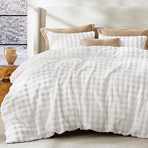 3-Pc Bedsure Flannel Plush Bubble Waffle Duvet Cover Set: Queen (3 colors) $38.99, King (3 colors) $45.49 + Free Shipping