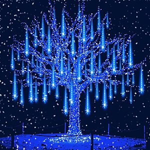 [Prime] 26.9-ft Aukora 8-Tube Blue LED Meteor Shower Rain Lights (192 LEDs, 30cm Tubes) $6.44 + Free Shipping