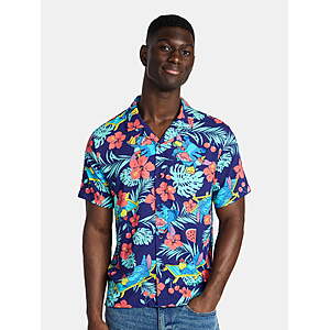 Lilo & Stitch Men's and Big Men's Graphic Button-Up Shirt (Sizes S-5XL) $3.90 + Free S&H w/ Walmart+ or $35+