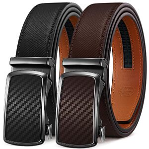 2-Pack Zitahli Men's Leather Ratchet Belts (Black/Brown) from $12.49 ($6.24 each) + Free Shipping w/ Prime or on $35+