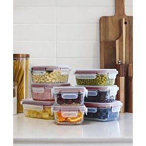 16-Piece Sedona Kitchen Fluted Glass Food Storage Set (Red) $19.99 + Free Store Pickup at Macy's or Free Shipping on $39+
