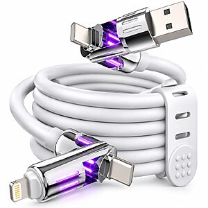 6.6' MFish 240W 4-in-1 Fast Charging Cable (White) $6.99 + Free Shipping w/ Prime or on $35+