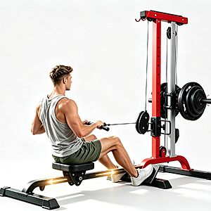 YOLEO 2-in-1 LAT Pulldown & Rowing Cable Machine for Home Gym $223.99 + Free Shipping