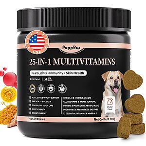 25-in-1 Dog Multivitamin Chews – Daily Vitamins & Supplements for Dogs - $6.85 AC