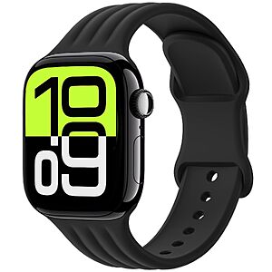 AMSKY 3D Wave Silicone Apple Watch Sport Band (38-49mm, Various Colors) $4.99 + Free Shipping w/ Prime or on $35+