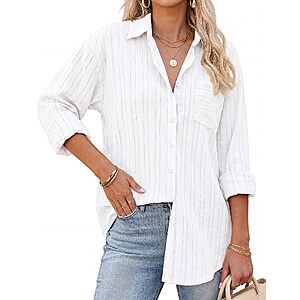 GRACE KARIN Women's Cotton Oversized Blouse Dressy Casual $7.5