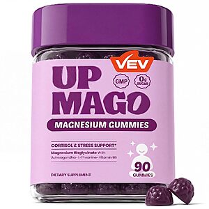 90-Count VEV UPMAGO Magnesium Bisglycinate Gummies w/ Ashwagandha, L-Theanine & Vitamin B6 $7.49 w/ S&S + Free Shipping w/ Prime or on $35+