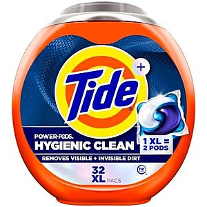 [SnS, AC] $26.44 | 4 × 32-Count Tide Hygienic Clean Heavy 10x Duty Power PODS (Original) ($6.61 each) at Amazon