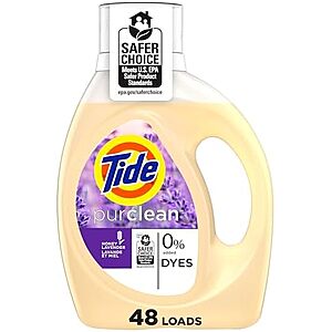 [SnS, AC] $31.14* | 4 × 63-Oz Tide Purclean Liquid Laundry Detergent (Honey Lavender Scent) ($7.79 each) at Amazon