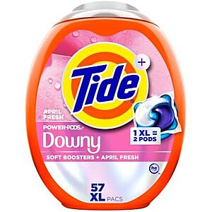 [SnS, AC] $45.31 | 4 × 57-Count Tide Power PODs + Downy Laundry Detergent Pods (April Fresh) ($11.33 each) at Amazon