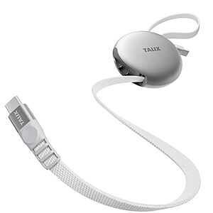 [Prime] TALIX 240W Single-Pull Retractable USB-C to USB-C Flat Braided Cable $5.99 + Free Shipping