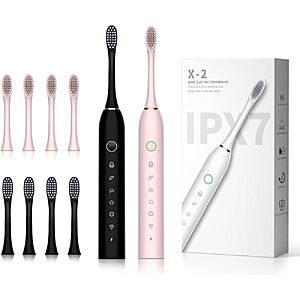 [2 Pack] Rechargeable Sonic Electric Toothbrush $5.61 or Less + Free Ship to Store