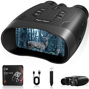 VISIOGEAR 4K Night Vision Goggles for Adults, AI Color Boost Mode, Night Vision Binoculars with 40MP Photos & Video Recording $38.99