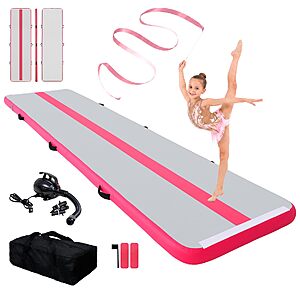 FunWater 13ft Inflatable Gymnastics Mat Tumble Track 4in Thick $89.99