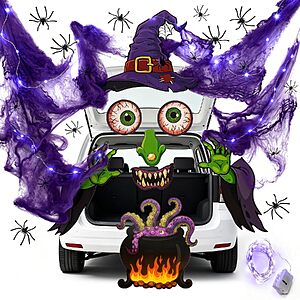 Bafeil Halloween Witch Trunk-or-Treat Car Decoration Kit w/ Purple LED Lights $8.99 + Free Shipping w/ Prime or on $35+