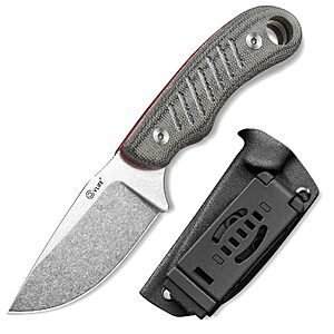 CVLIFE 3.14" 14C28N Fixed Blade EDC Camping Knife with Kydex Sheath, Grey $27.99 AC