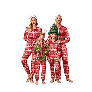 Ekouaer Men's, Women's, or Kids' Hooded One-Piece Christmas Pajamas (Various) $12.99 + Free Shipping w/ Prime or on $35+