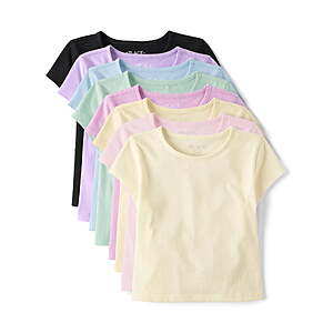 The Children's Place Girls Short Sleeve Crewneck Everyday Tee, 8-Pack, Sizes XS-XXL - $10.69