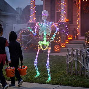 Light-Up LED Poseable Skeleton, Multicolor, 5', Halloween by Way To Celebrate $29