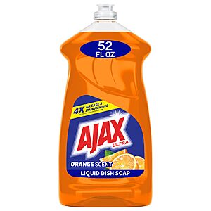 Ajax Ultra Liquid Dish Soap, Triple Action, Orange Scent, 52oz $2.79 After Coupon & S&S @ Amazon