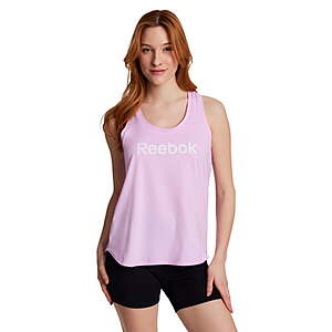 Reebok Women's Large Logo Rise Tank Top, Limited Sizes (black or pink) - from $4.84