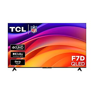 TCL 55-Inch F7D Series QLED 4K UHD HDR Smart Fire TV, 55F7D (2026) $314.99