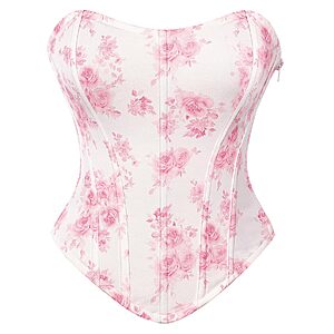Scarlet Darkness Women's Renaissance Floral Strapless Corset Bustier Top (3 Colors) $9.99 + Free Shipping w/ Prime or on $35+
