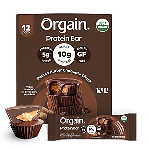[SnS, AC] $9.69* | 12-Pack 1.41-Oz Orgain Organic Vegan Protein Bars at Amazon (80.8￠ each)