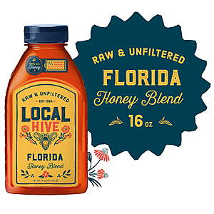 Local Hive, Raw & Unfiltered, 100% U.S. Florida Honey Blend, 16 oz Bottle $5.98