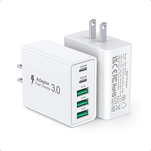 [2-Pack] USB C Fast Charger Block 60W Max Output Multiport Charging Block $8.99