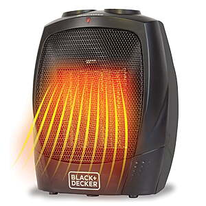 BLACK+DECKER 1,500-Watt-Max Personal Desktop Heater with 3-speed Fan Settings $22.99