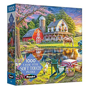 RoseArt Soft Touch Country Farm Scene 1000-Piece Jigsaw Puzzle $9.39 + Free Shipping w/ Prime or on $35+