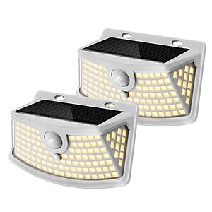 2-Pack Aootek 120-LED Solar Motion Sensor Outdoor Lights (White, Warm Light) $6.99 + Free Shipping w/ Prime or on $35+