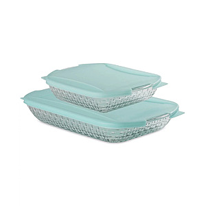 4-Piece Anchor Hocking Basketweave Embossed Bakeware Bundle w/ Lids $15.99 + Free Store Pickup at Macy's or Free Shipping on $39+