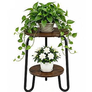 17" Treezitek 2-Tier Round Plant Table $9.59 + Free Shipping w/ Prime or on $35+